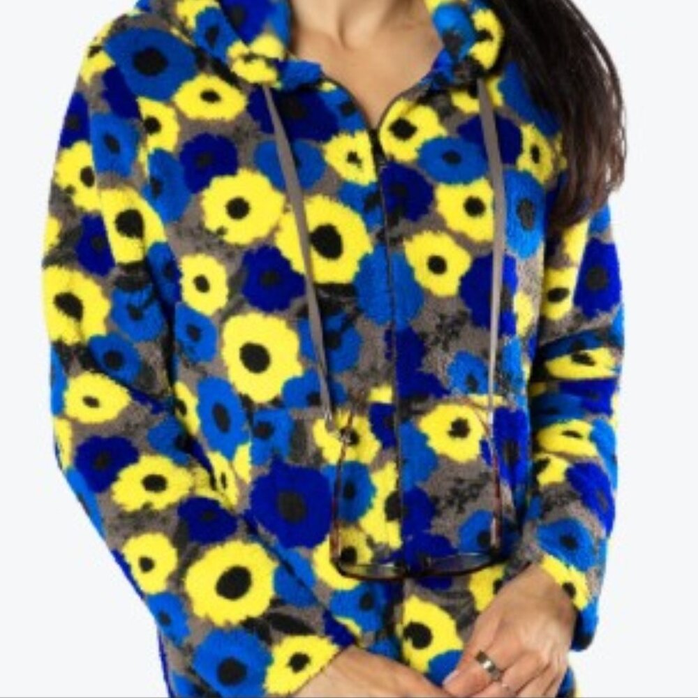 LUG Echo Sherpa Full Zip Hoodie - Peony Blue